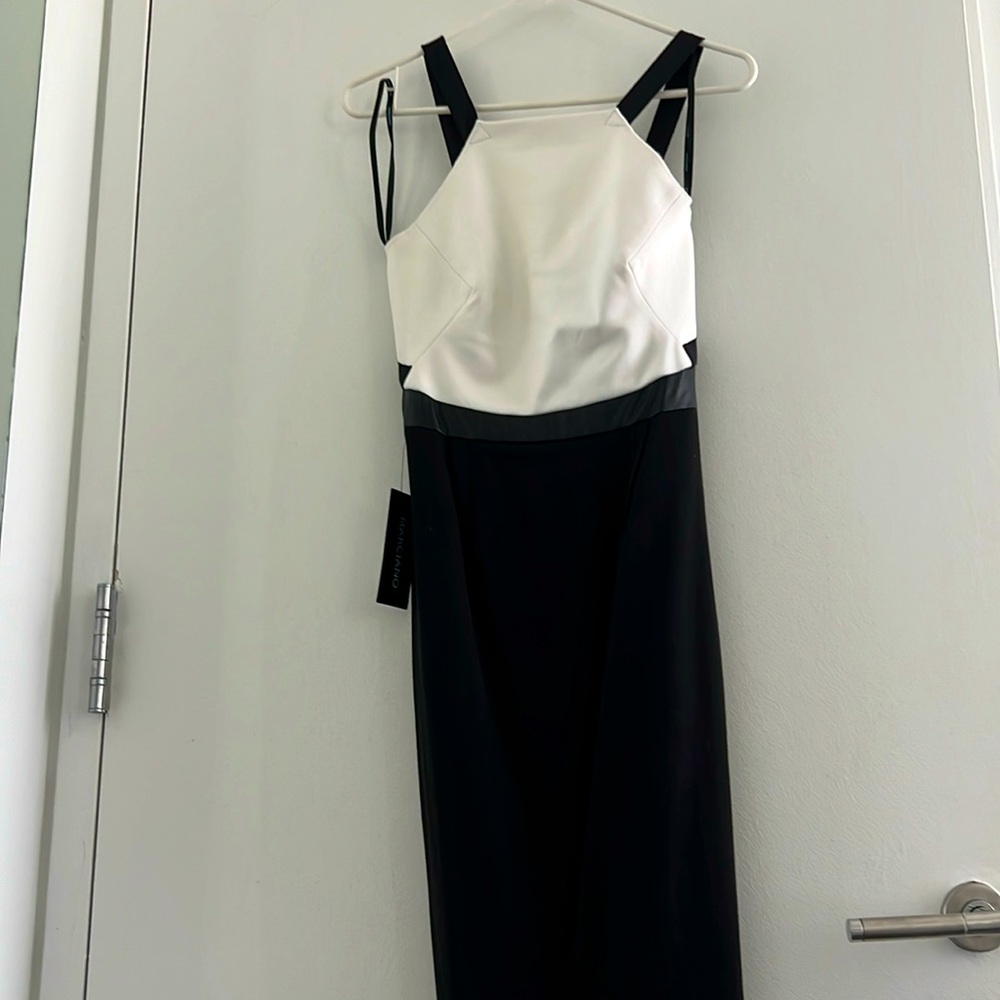 Marciano black white colorblock midi dress